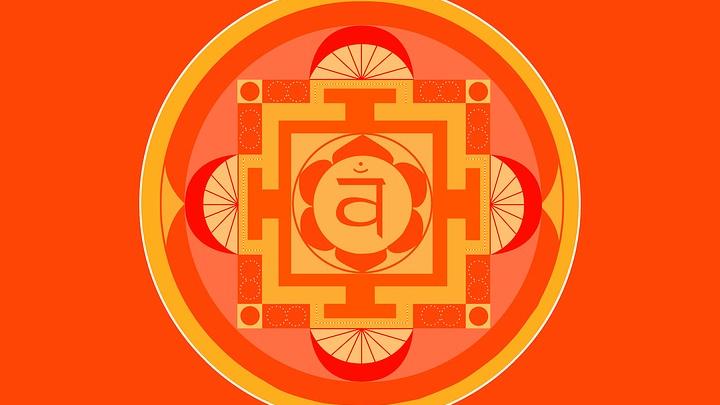 orange coloured symbol of swadhistana chakra