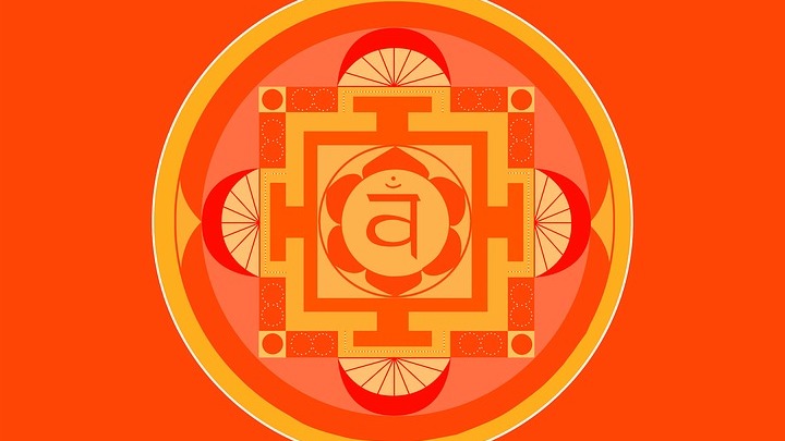 orange coloured symbol of swadhistana chakra