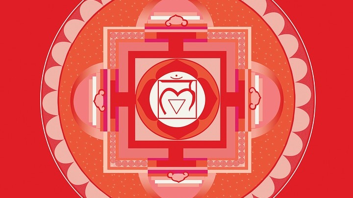 Red symbol of the muladhara chakra