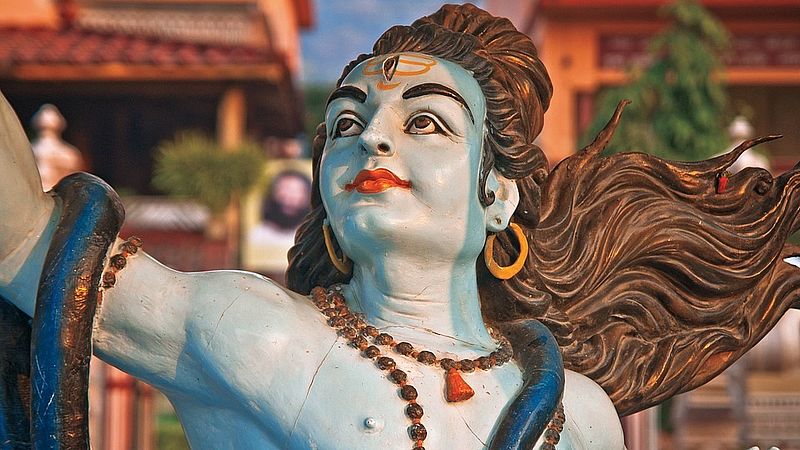 Giant blue shiva statue