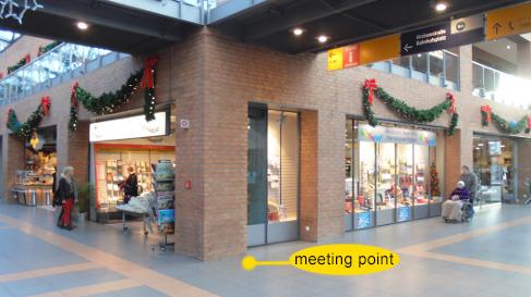 meeting point in front of the bookstore